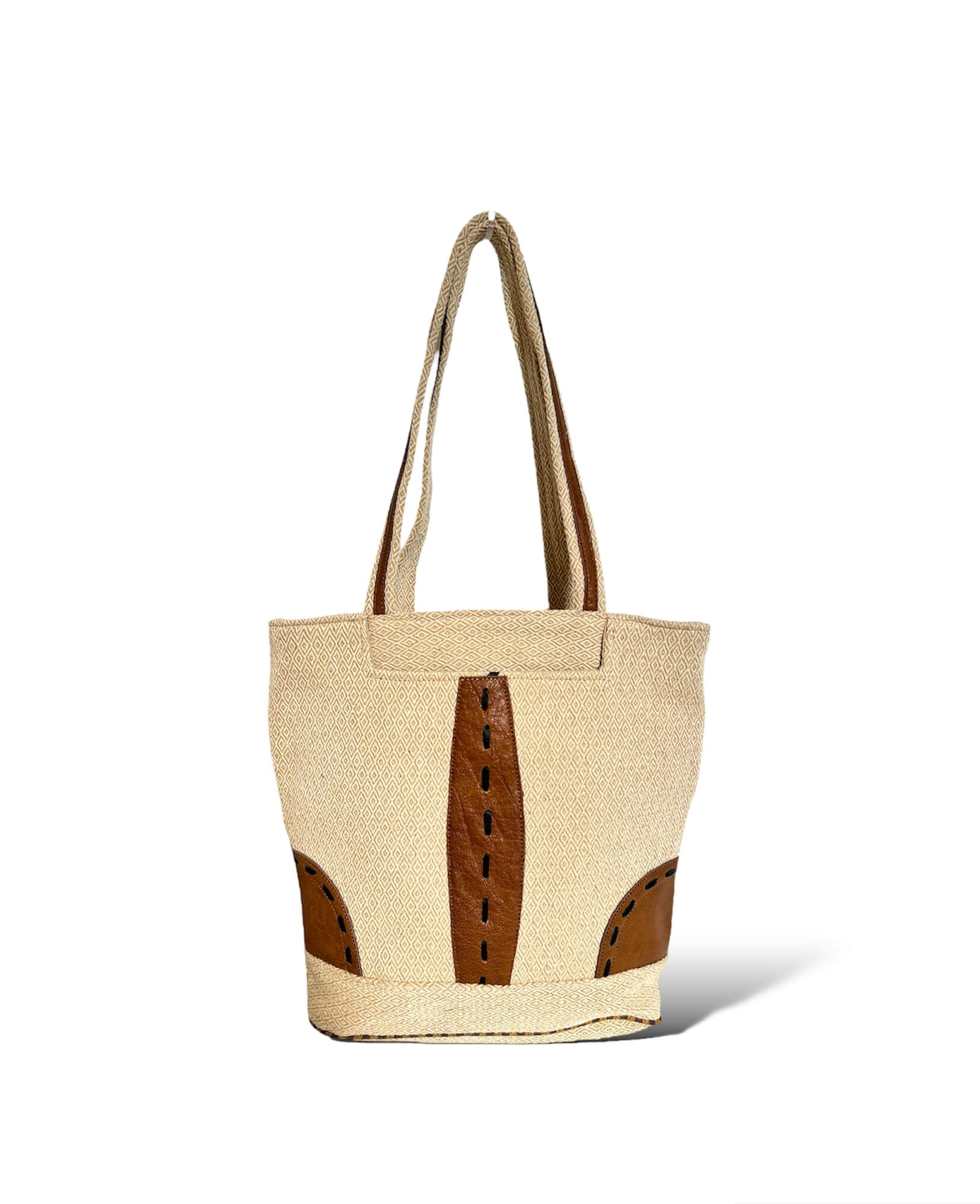 Cotton Leather Mix Handbag 1 sand dune cotton leather mix handbags