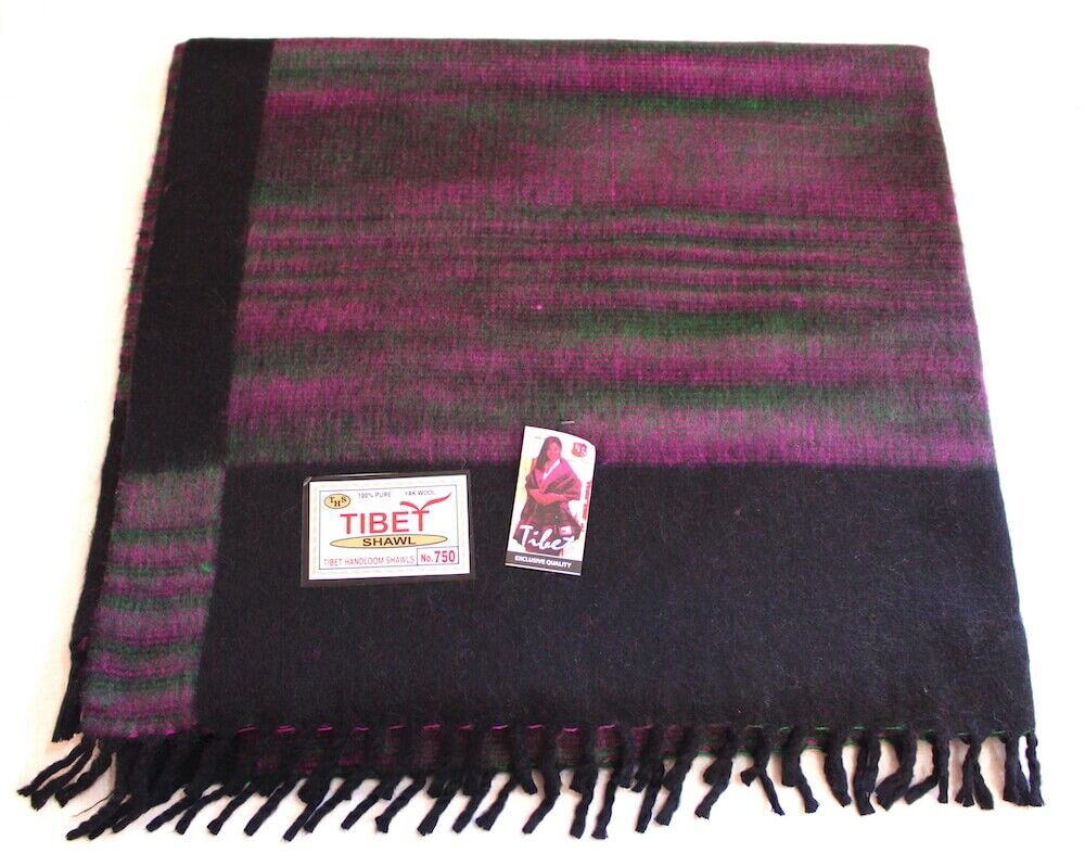 Tibet Handloom Shawls Yak Wool, Meditation Blanket 2 Tibet Handloom Shawls Yak Wool, Meditation Blanket - Image 2