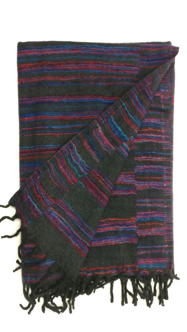 Hand loomed Yak Wool Blanket - Multi Colors 12 hand-loomed-yak-wool-blanket-black-color-2