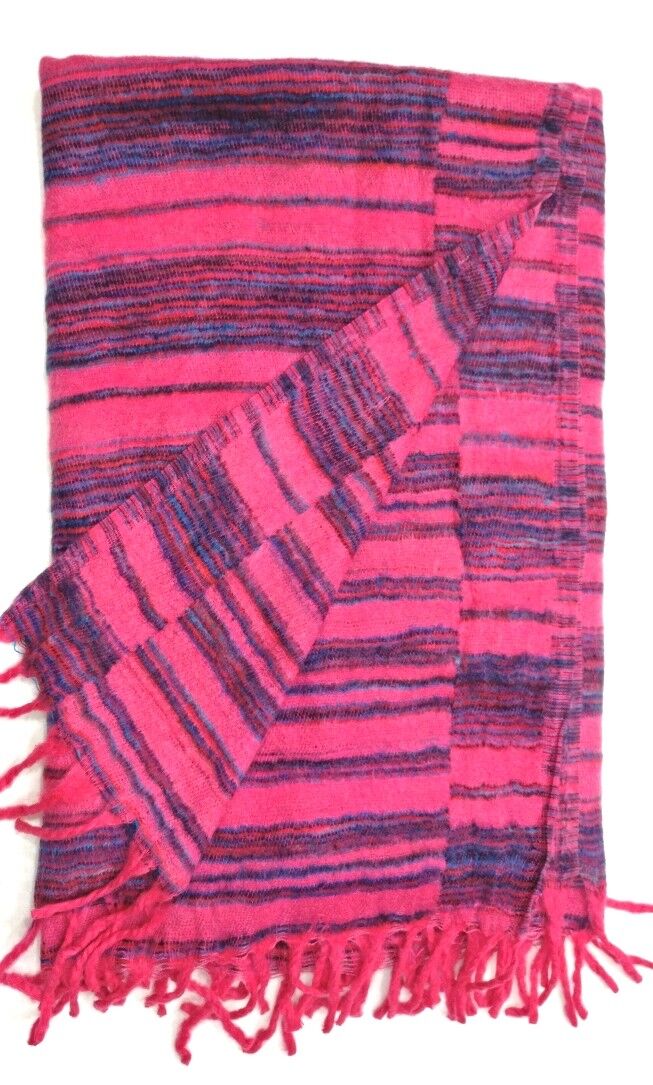 Hand loomed Yak Wool Blanket - Multi Colors 9 hand-loomed-yak-wool-blanket-pink-color-2