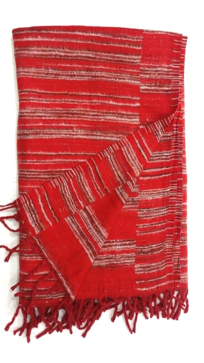 Hand loomed Yak Wool Blanket - Multi Colors 7 hand-loomed-yak-wool-blanket-red-color-2