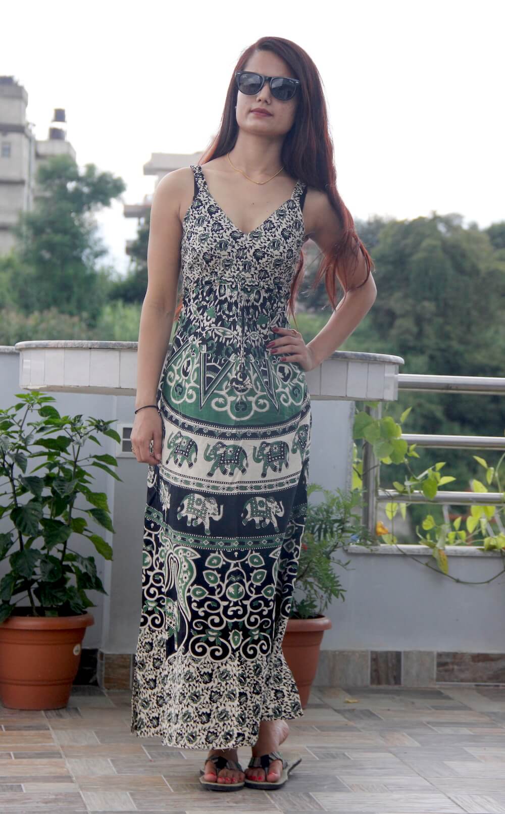 Mithila Cotton Women Sleeveless Dress 1 mithila cotton women sleeveless dress