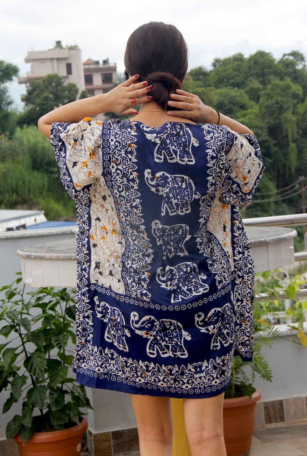 Satin Kaftan Knee Length Dress 3 Satin Kaftan Knee Length Dress