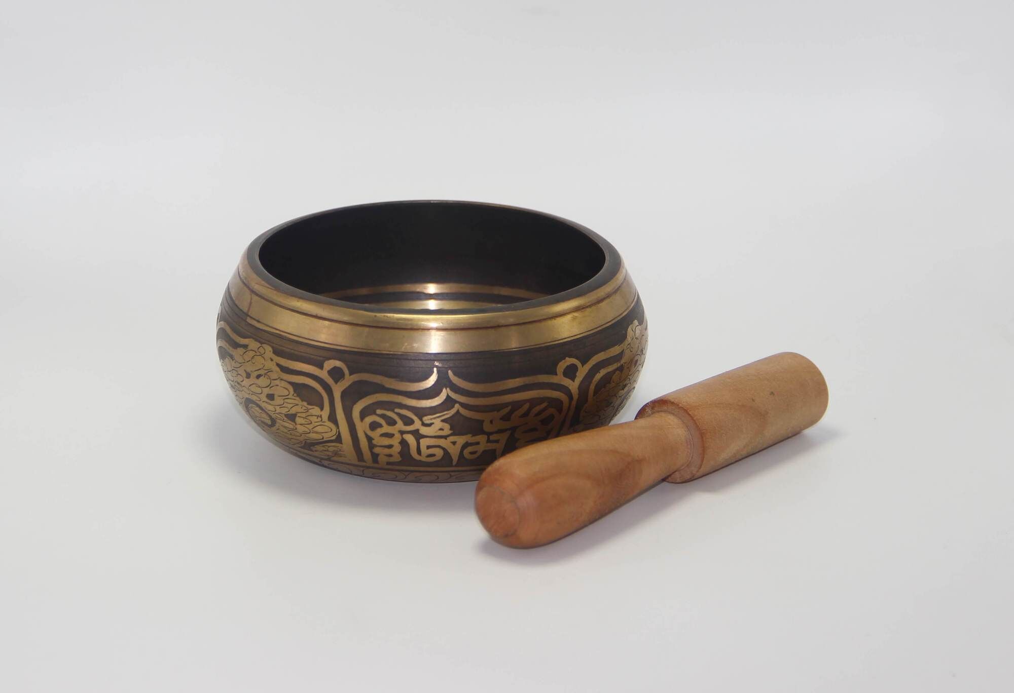 Hand Carved Tibetan Mantra Singing Bowl 3 Hand Carved Tibetan Mantra Singing Bowl
