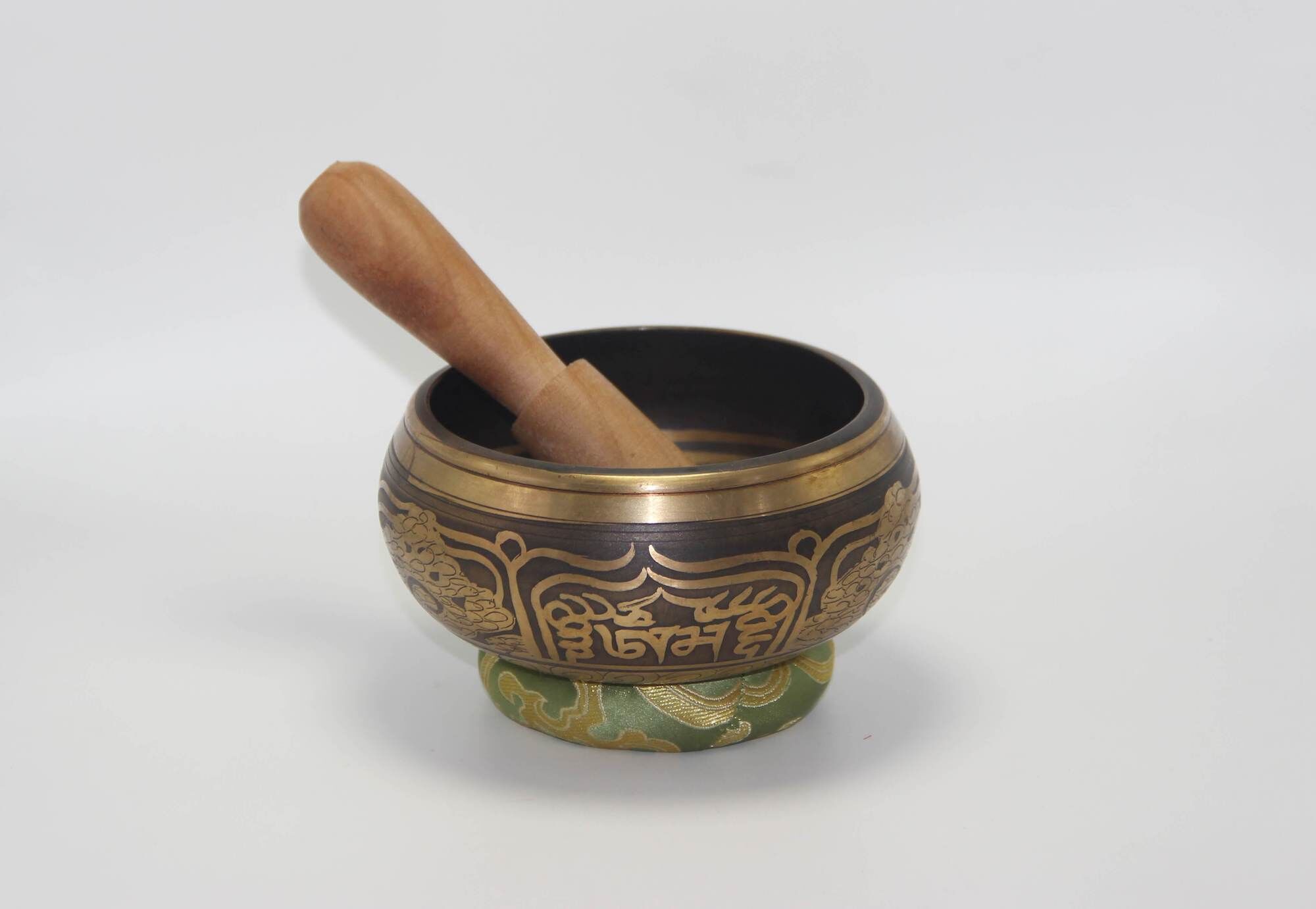 Hand Carved Tibetan Mantra Singing Bowl 2 Hand Carved Tibetan Mantra Singing Bowl