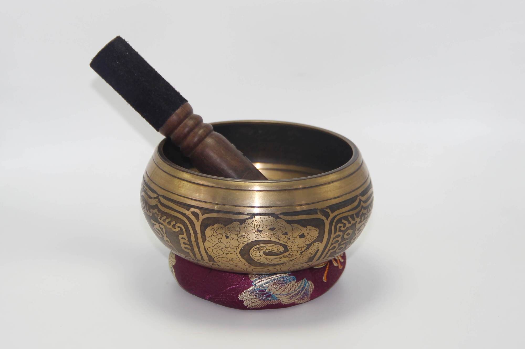 Hand Carved Medicine Buddha Singing Bowl 2 Hand Carved Medicine Buddha Singing Bowl