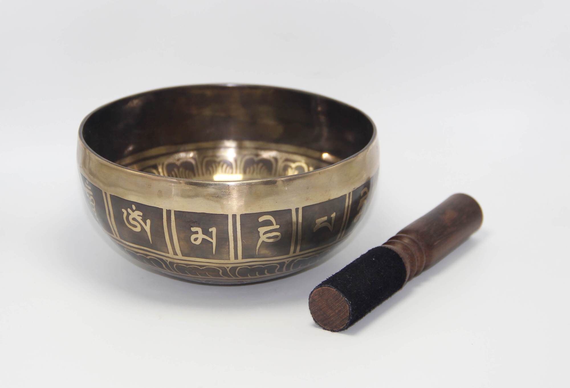Om Carved Handmade Tibetan Singing Bowl 2 Om Carved Handmade Tibetan Singing Bowl