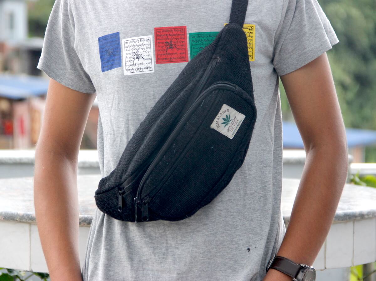 Black Hemp Fanny Pack 3 Black Hemp Fanny Pack