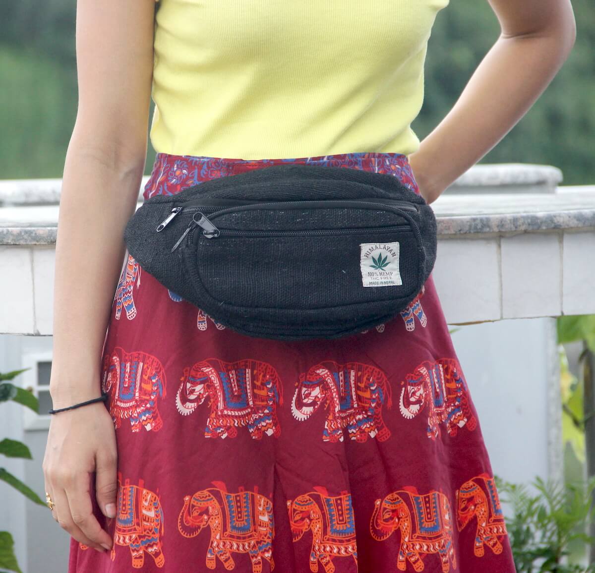 Black Hemp Fanny Pack 2 Black Hemp Fanny Pack