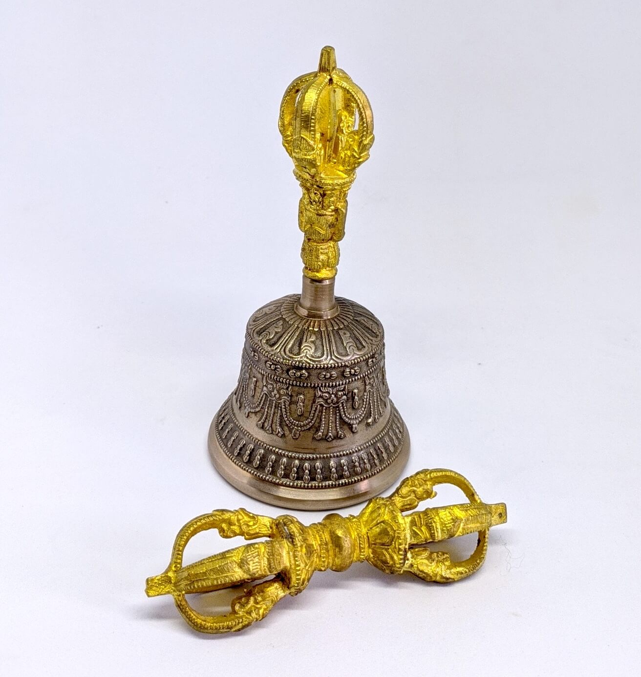 Bell and Dorje Set Tibetan Buddhist Ritual Items 1 Bell and Dorje Set Tibetan Buddhist Ritual Items