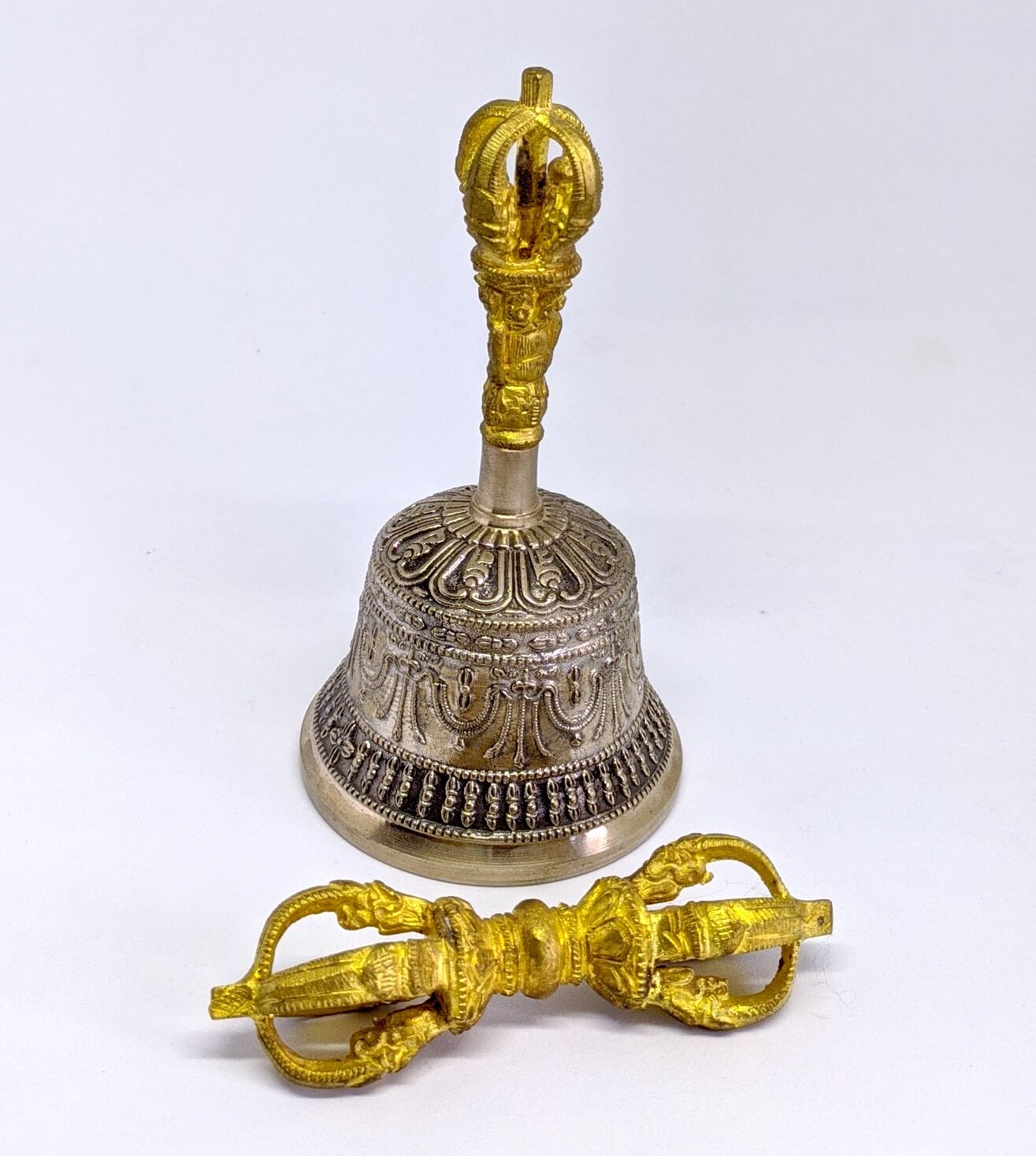 Tibetan Meditation Bell Dorje Set 1 Tibetan Meditation Bell Dorje Set