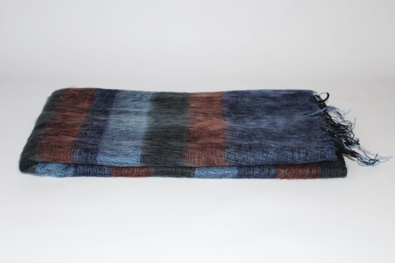 Yak Wool Shawl Stripe Blue Grey Color 2 Yak Wool Shawl Stripe Blue Grey Color