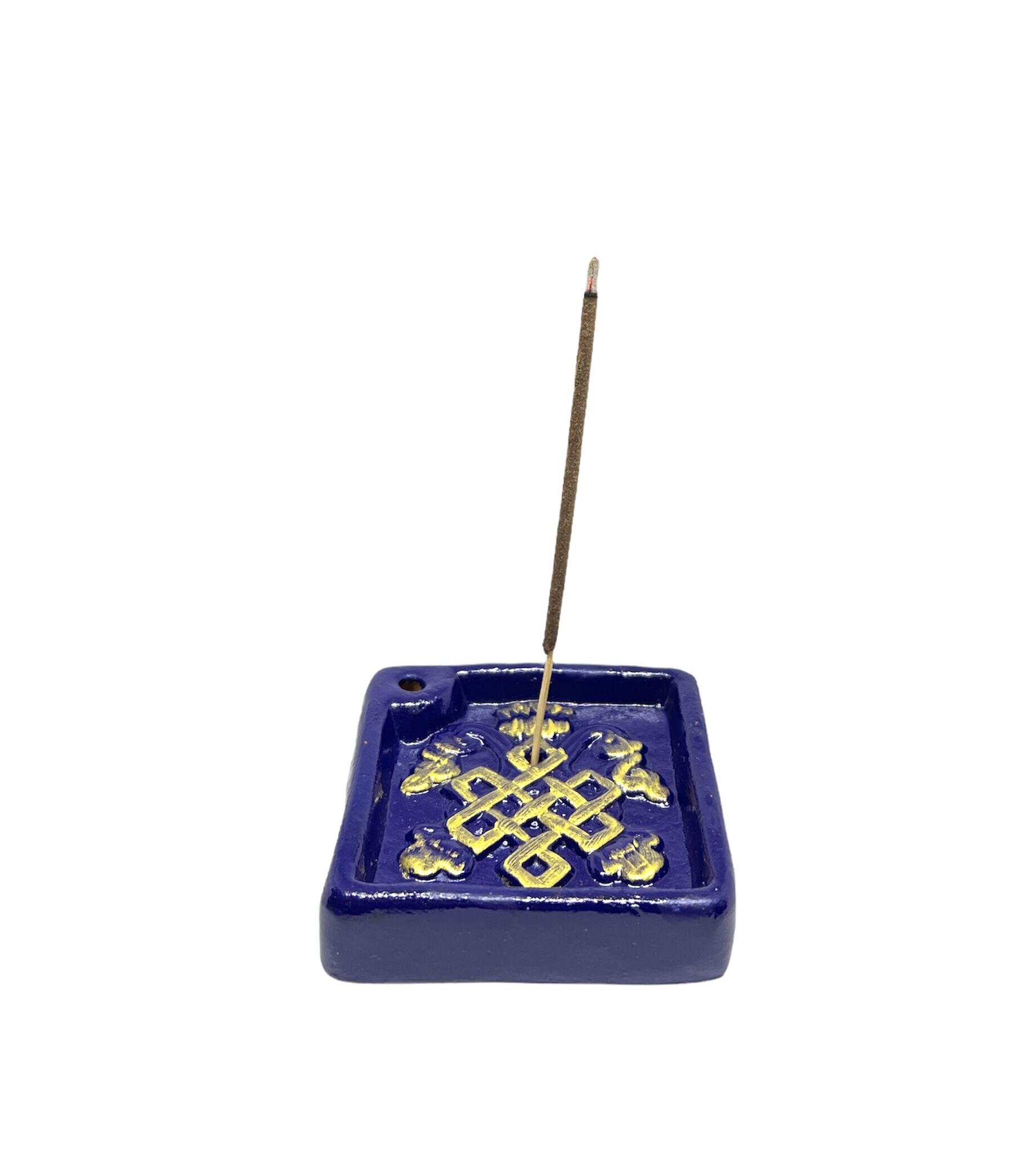 Blue Ashtamangala Incense Burner 1 Blue Ashtamangala Incense Burner