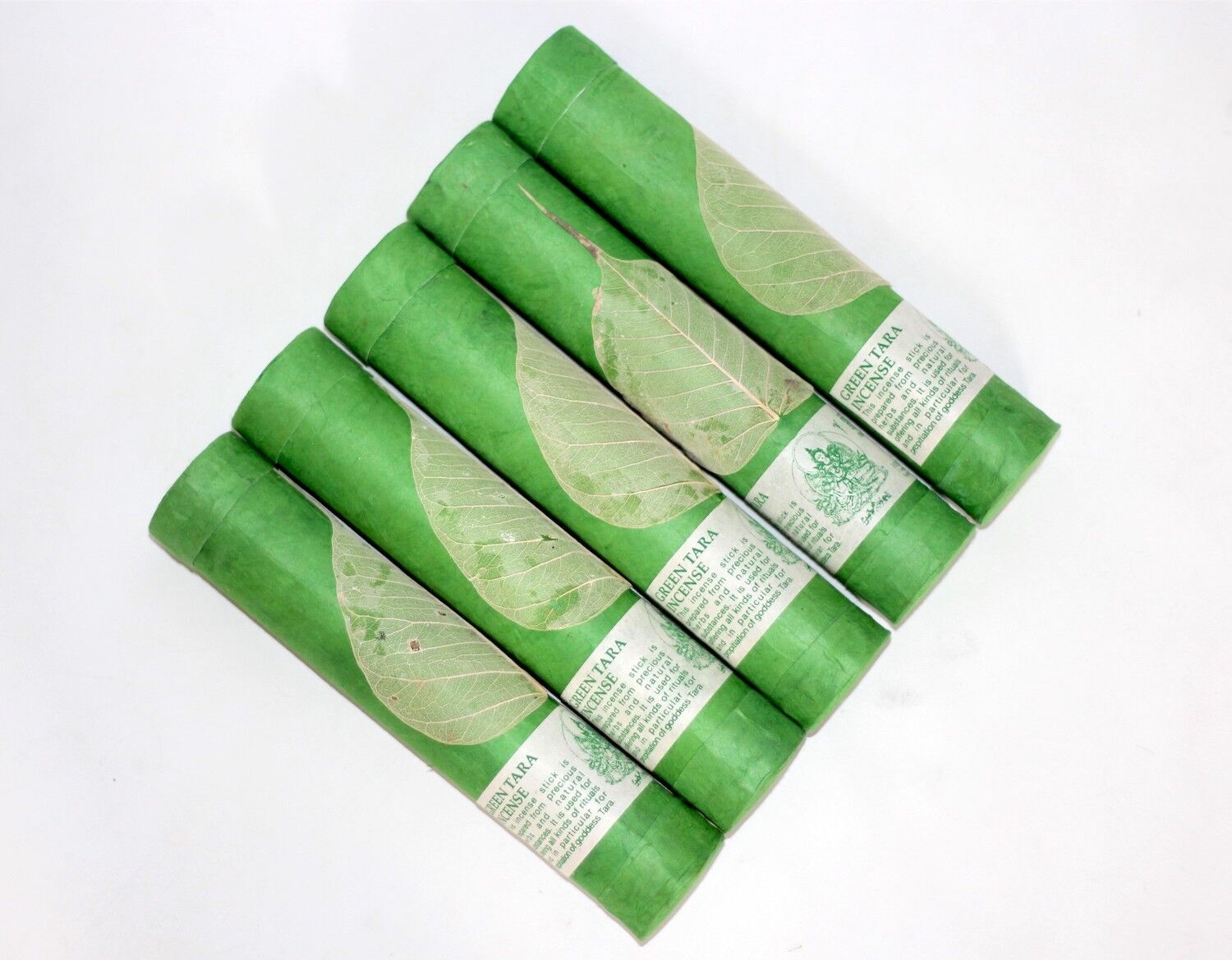 Green Tara Bodhi Leaf Tibetan Incense 3 Green Tara Bodhi Leaf Tibetan Incense Pack of 5