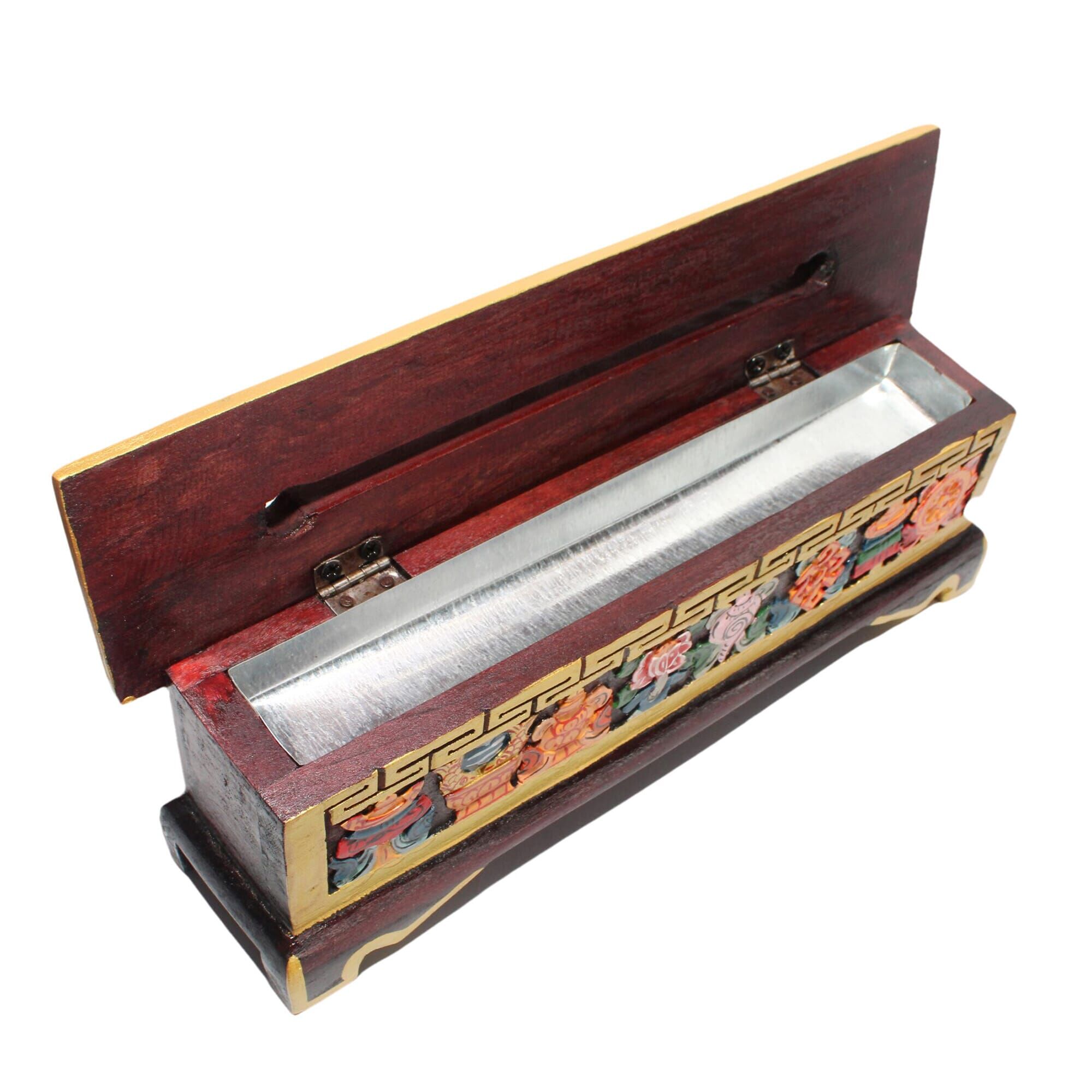 Tibetan Eight Lucky Symbols Wooden Incense Burner Box 3 tibetan eight lucky symbols wooden incense burner box wholesale