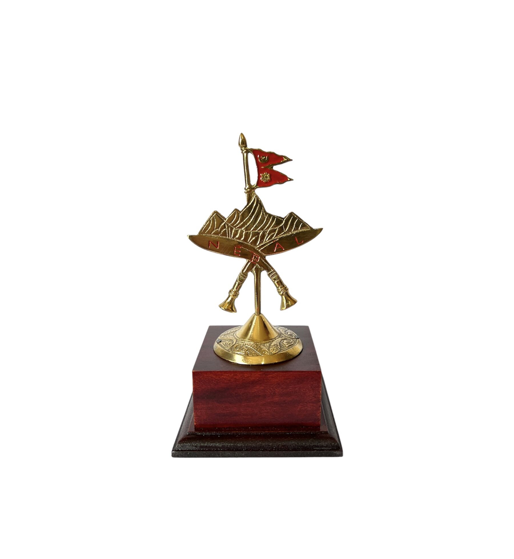 Khukuri Cross and Nepal Flag Gift Stand 1 Khukuri Cross and Nepal Flag Gift Stand Token of Love