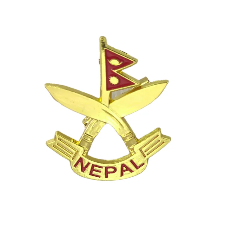 Nepal Flag with Khukuri Cross Badge 1 Nepal Flag with Khukuri Cross Badge
