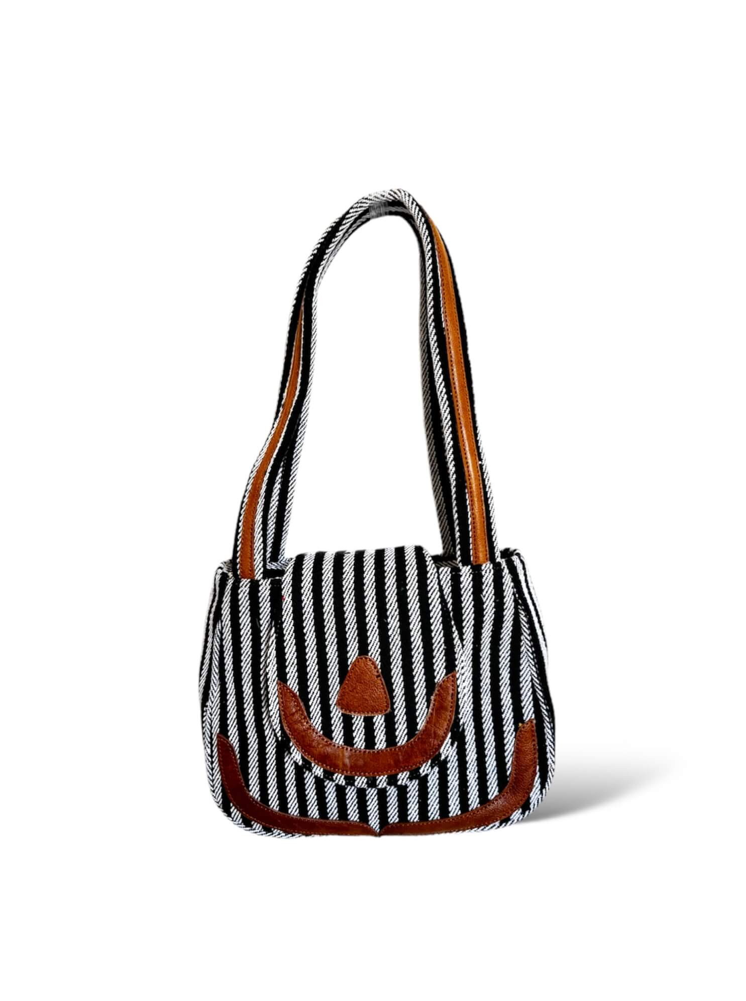 Chic Striped Leather Shoulder Bag 1 Chic Striped Leather Shoulder Bag
