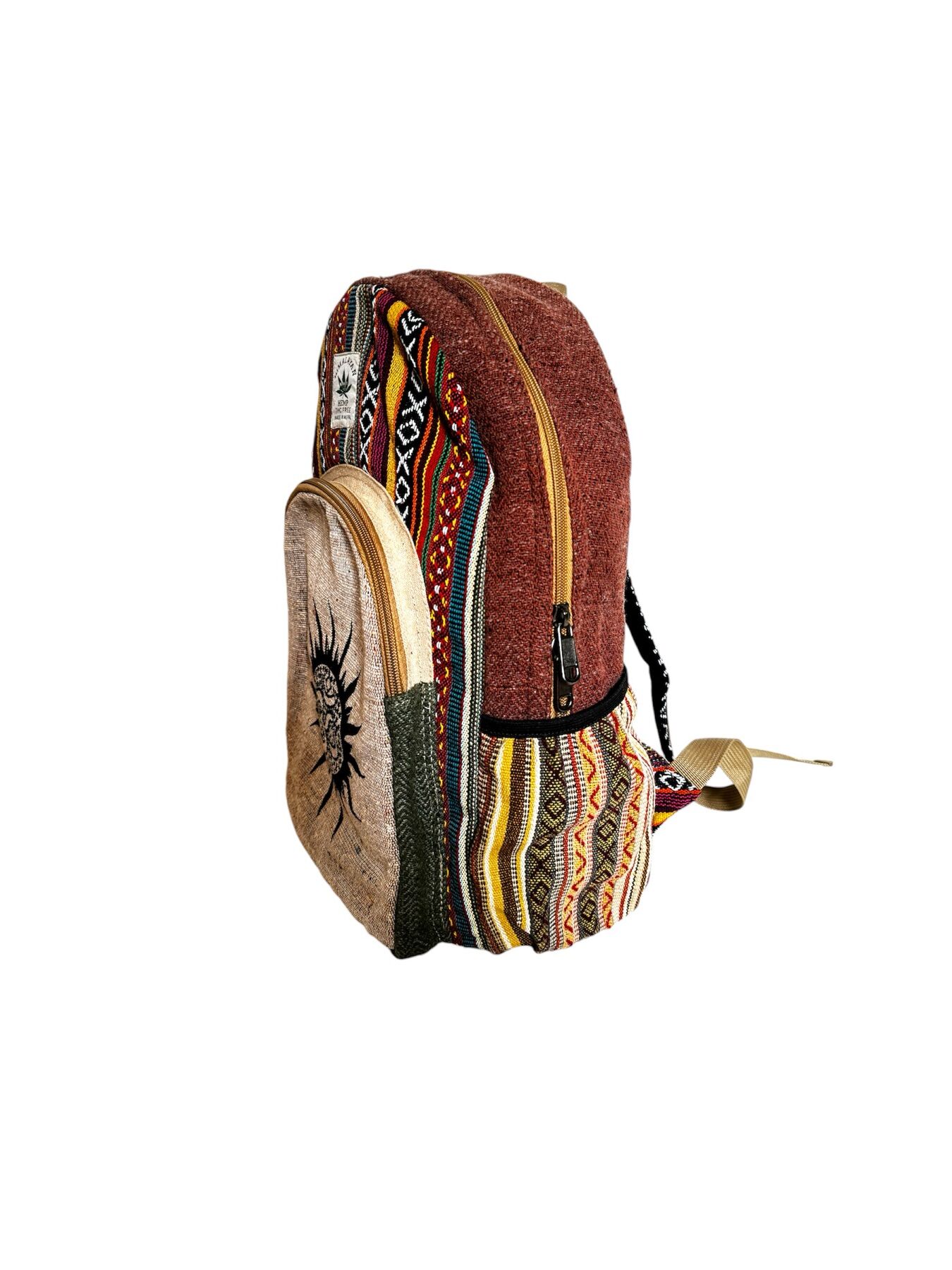 Himalayan Hemp Om Backpack 3 Himalayan Hemp Om Backpack side