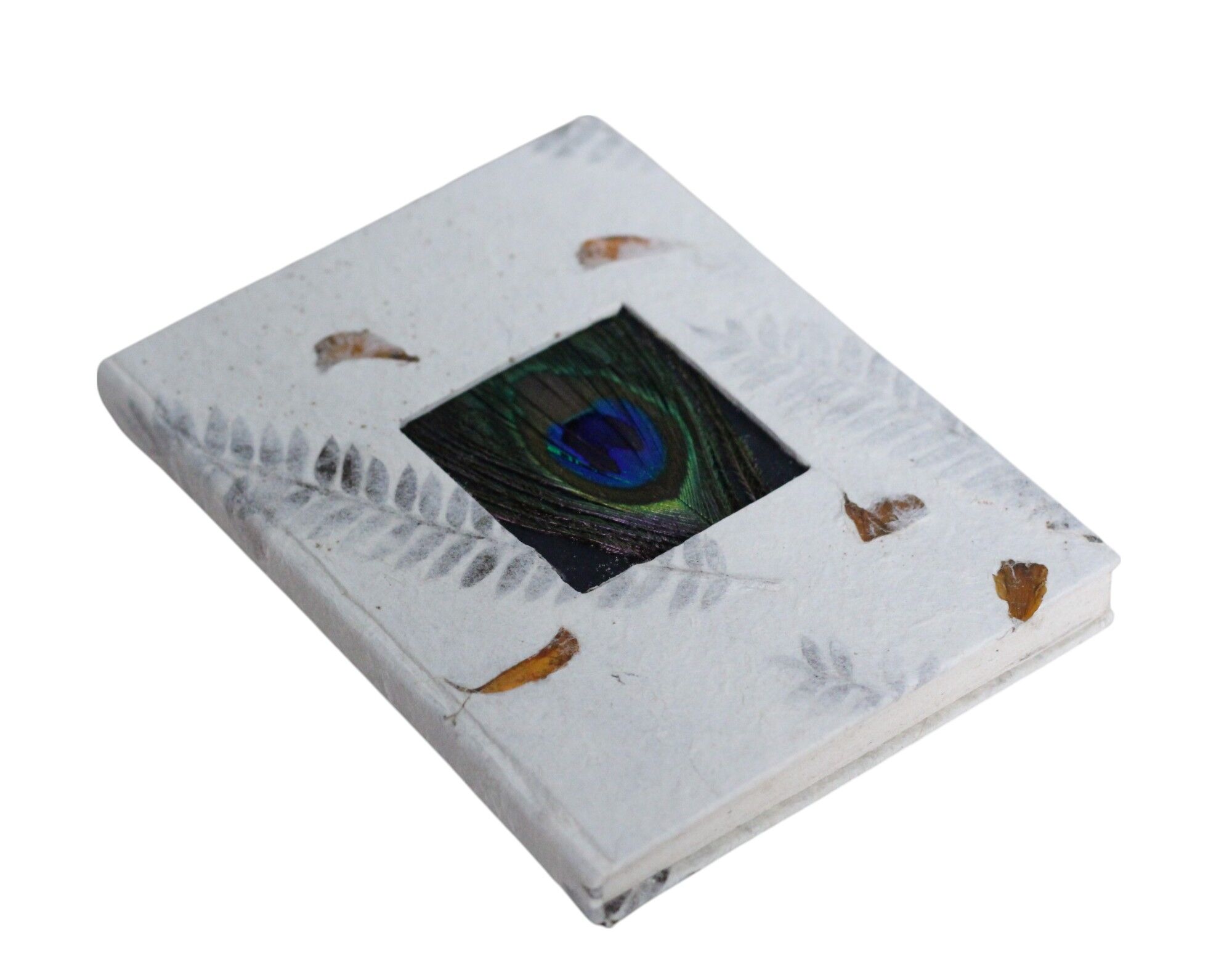 Peacock Feather Lokta Paper Notebook 15 x11 cm 1 Peacock feather lokta paper notebook 15 x11 cm