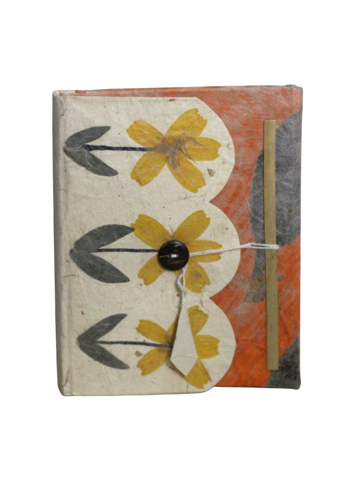Orange Color Flower Lokta Paper Notebook 15x12 cm 3 Orange Color Flower Lokta Paper Notebook 15x12 cm