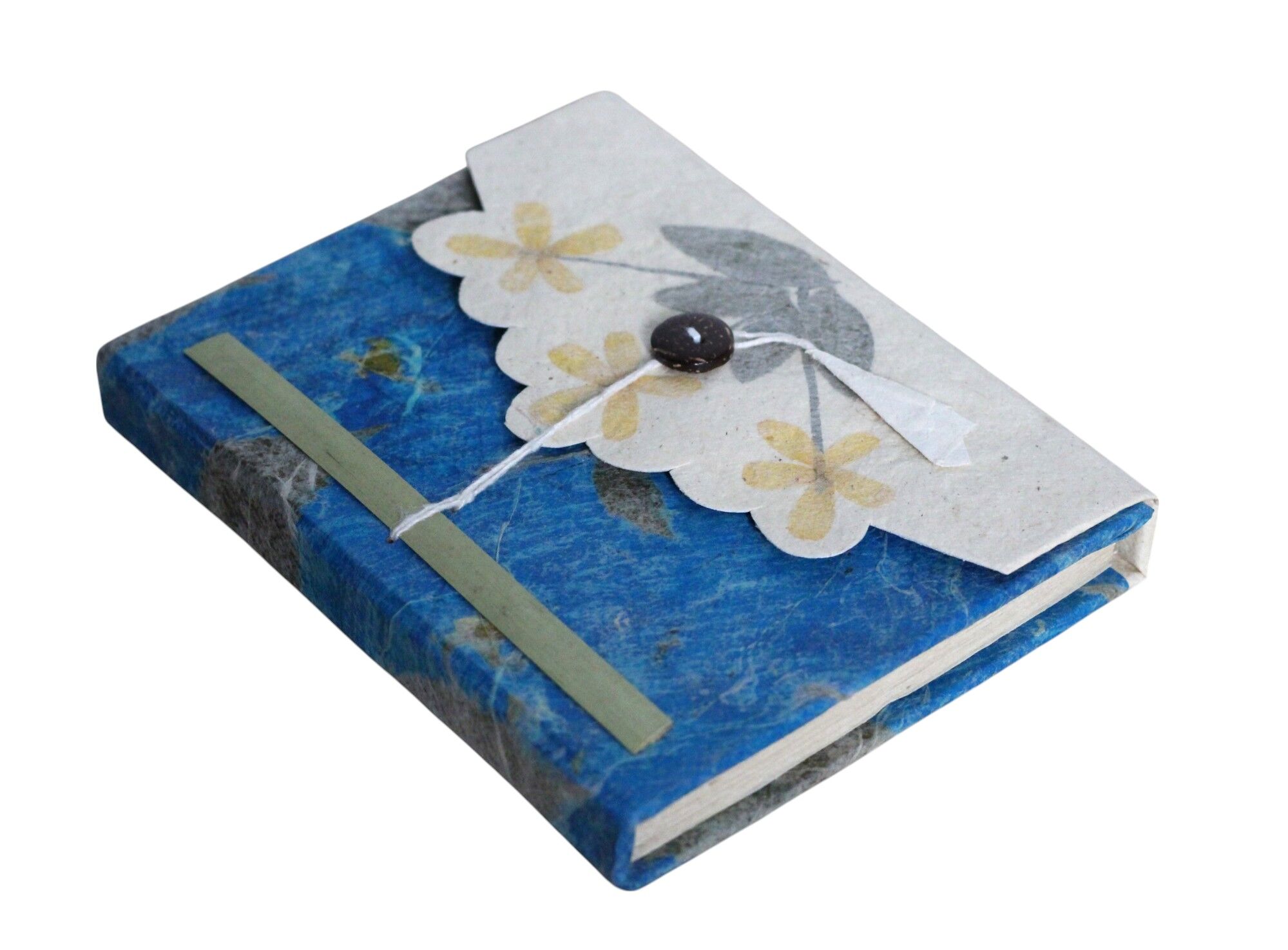 Blue Color Flower Lokta Notebook 15x12 cm 1 Blue color flower lokta notebook 15x12 cm