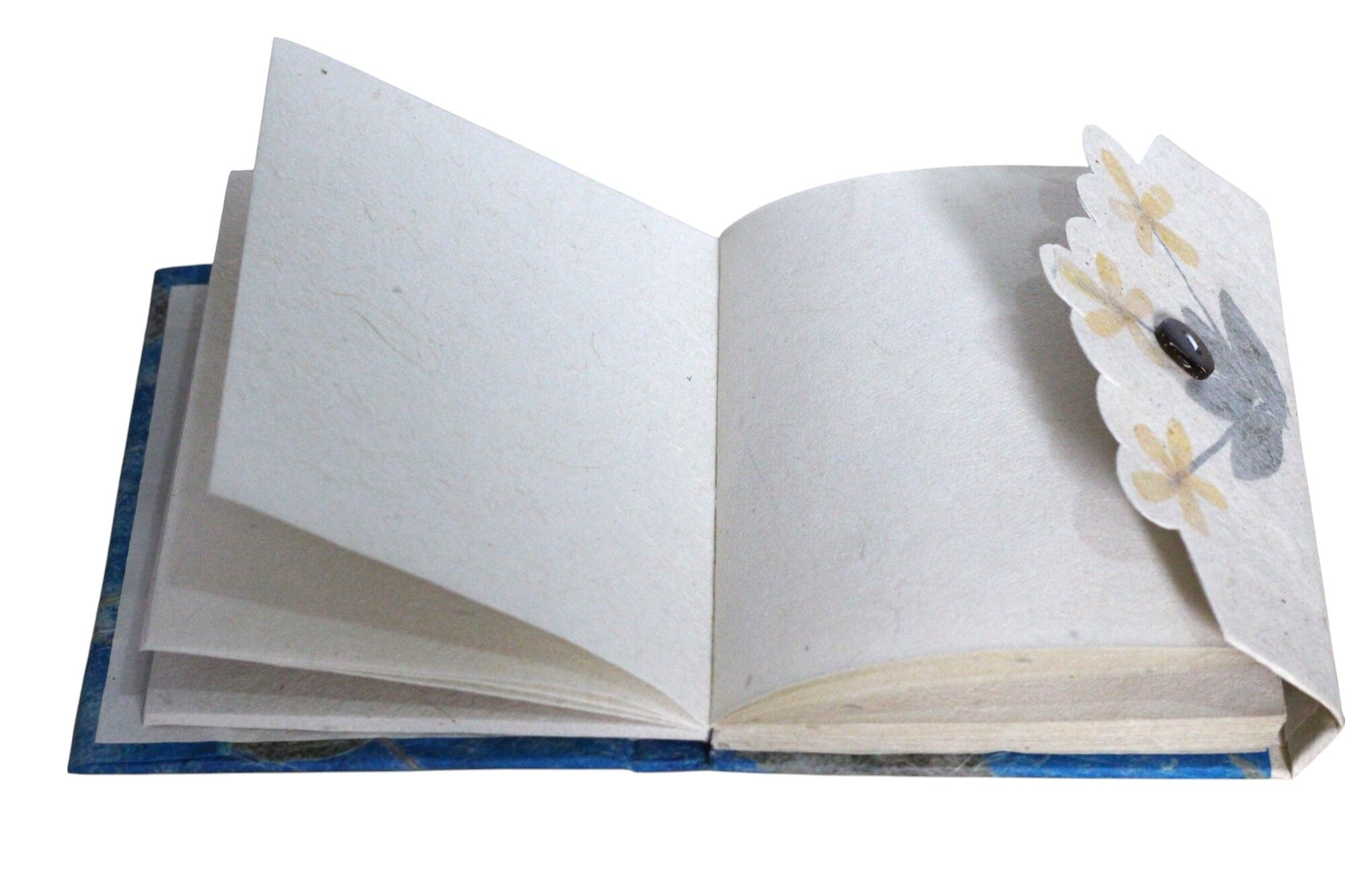 Blue Color Flower Lokta Notebook 15x12 cm 3 Blue color flower lokta notebook 15x12 cm