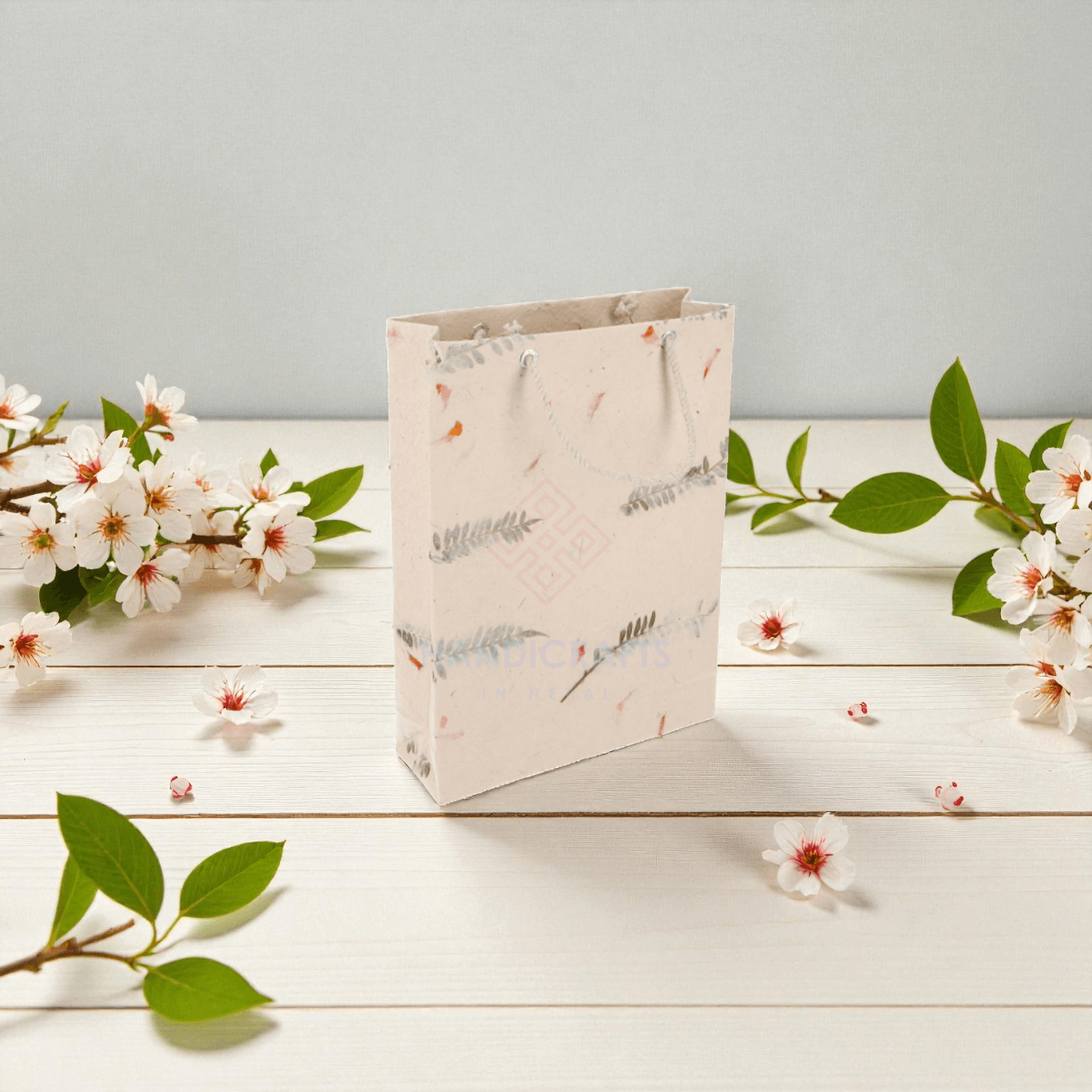 Handmade Nepali Lokta Paper Bags 2 handmade lokta paper bag season flower
