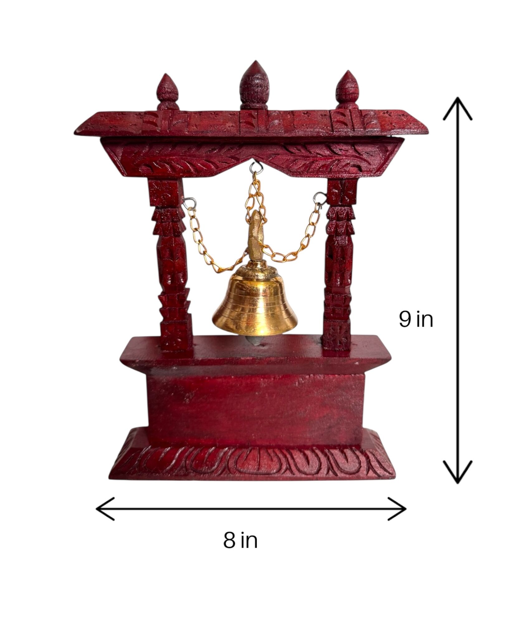 Nepali Wooden Temple Shrine with Brass Bell Token of Love 4 Nepali Wooden Temple Shrine with Brass Bell Token of Love