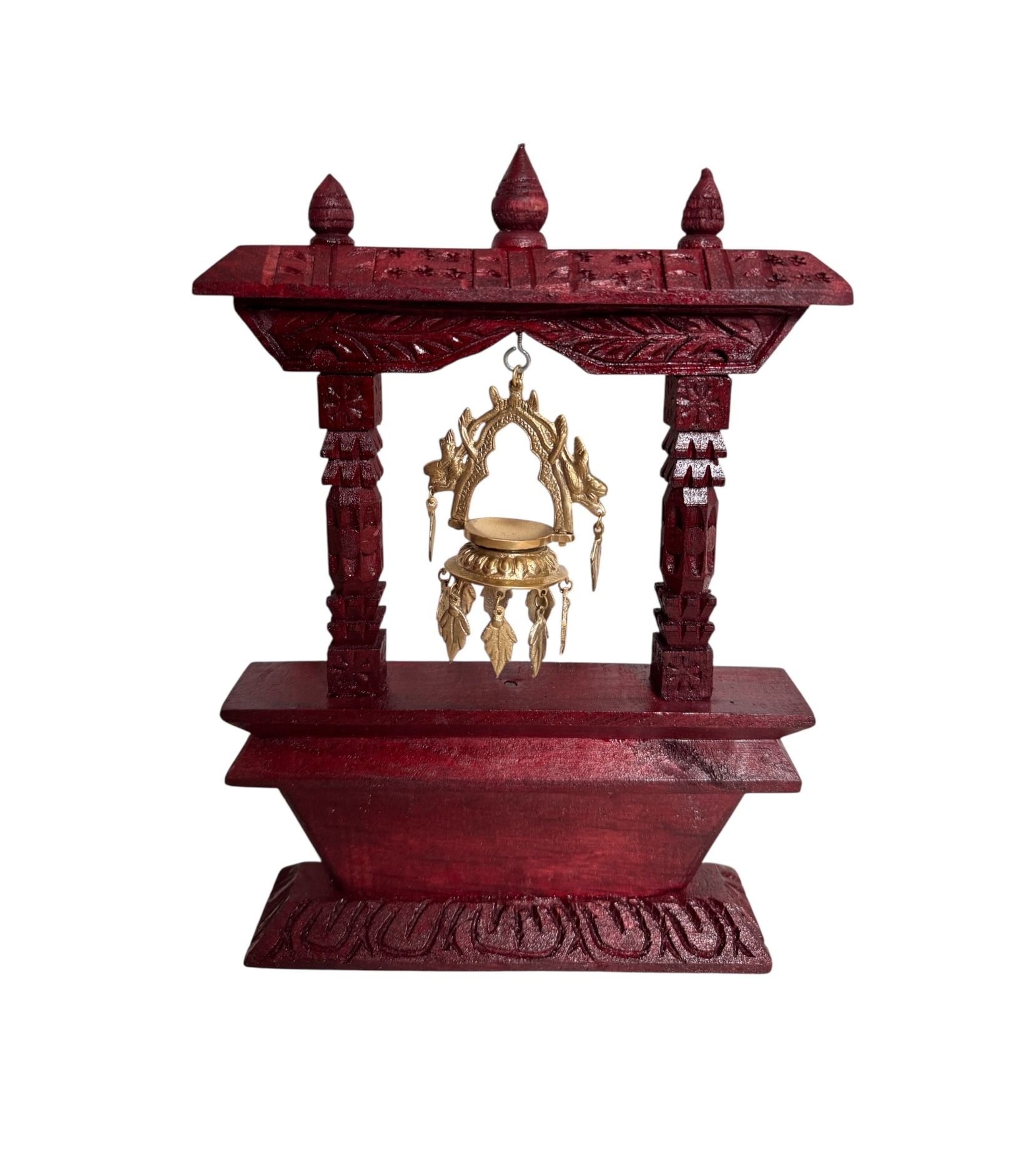 Nepali Wooden Shrine with Hanging Bell Token Of Love 1 Nepali Wooden Shrine with Hanging Bell Token Of Love