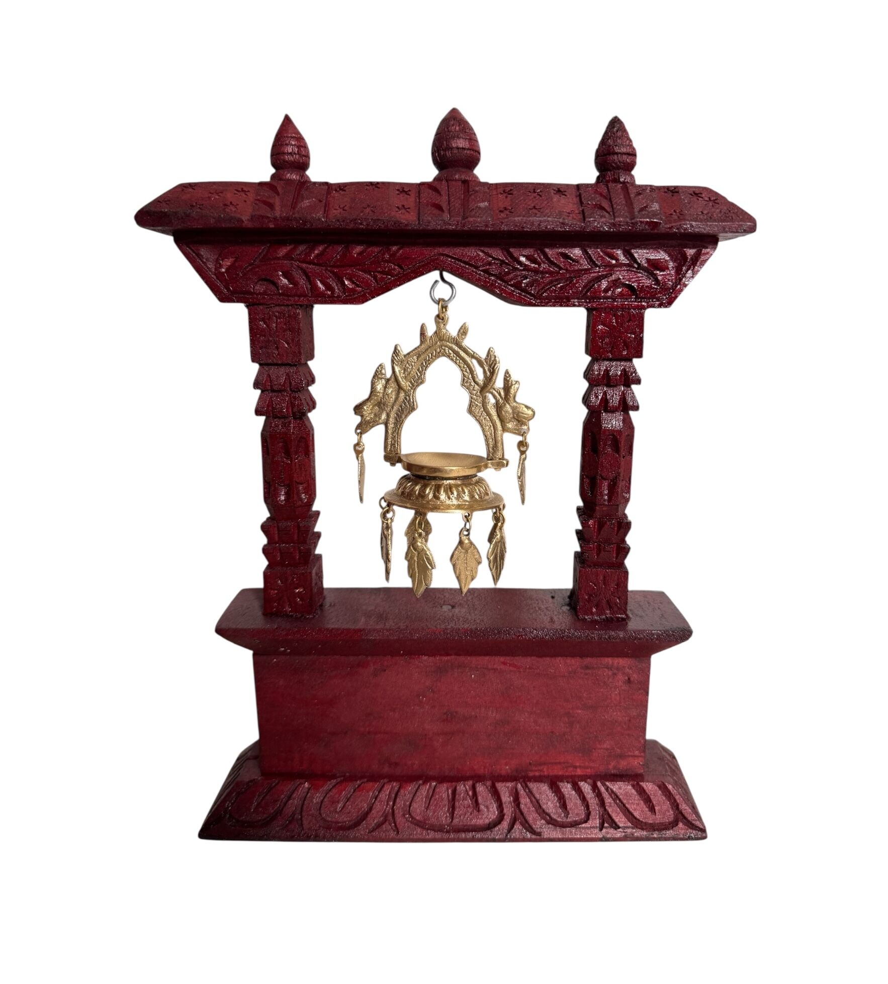 Nepali Wooden Shrine with Hanging Bell Token Of Love 3 Nepali Wooden Shrine with Hanging Bell Token Of Love
