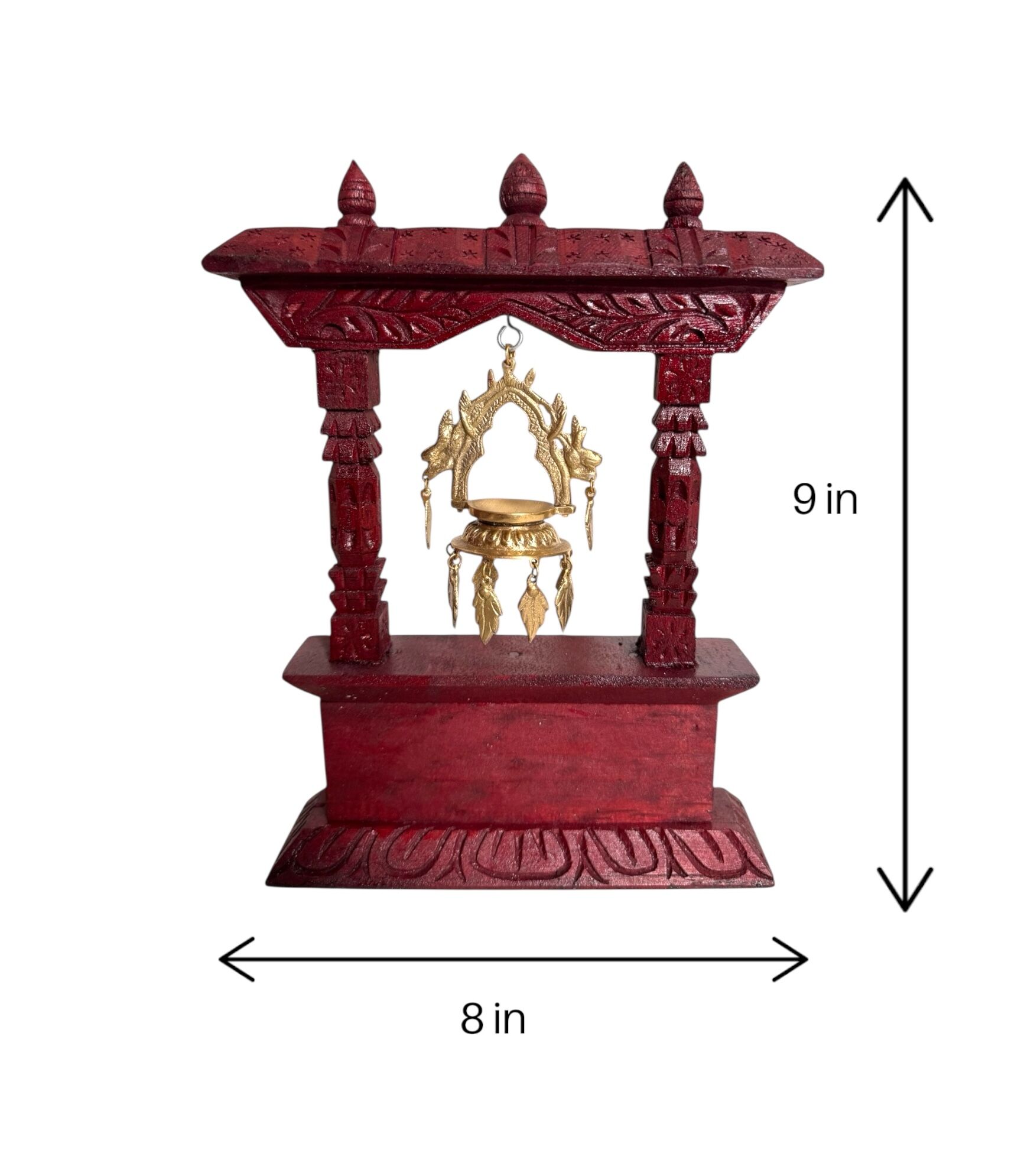 Nepali Wooden Shrine with Hanging Bell Token Of Love 4 Nepali Wooden Shrine with Hanging Bell Token Of Love