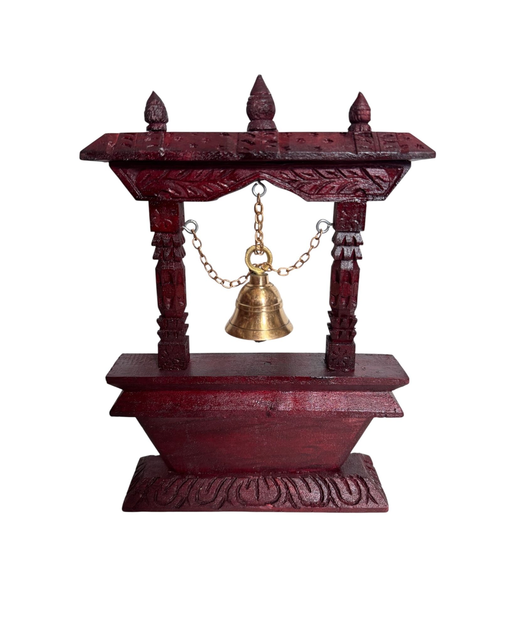 Nepali Wooden Temple Shrine with Brass Bell Token of Love 1 Nepali Wooden Temple Shrine with Brass Bell Token of Love