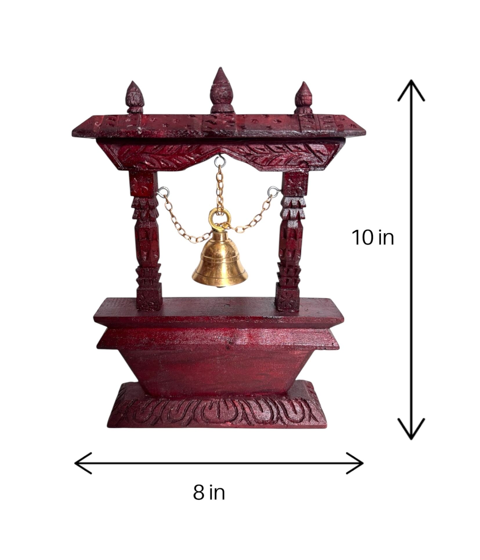 Nepali Wooden Temple Shrine with Brass Bell Token of Love 2 Nepali Wooden Temple Shrine with Brass Bell Token of Love